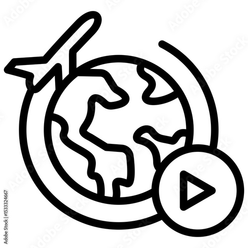 travel content creator line icon