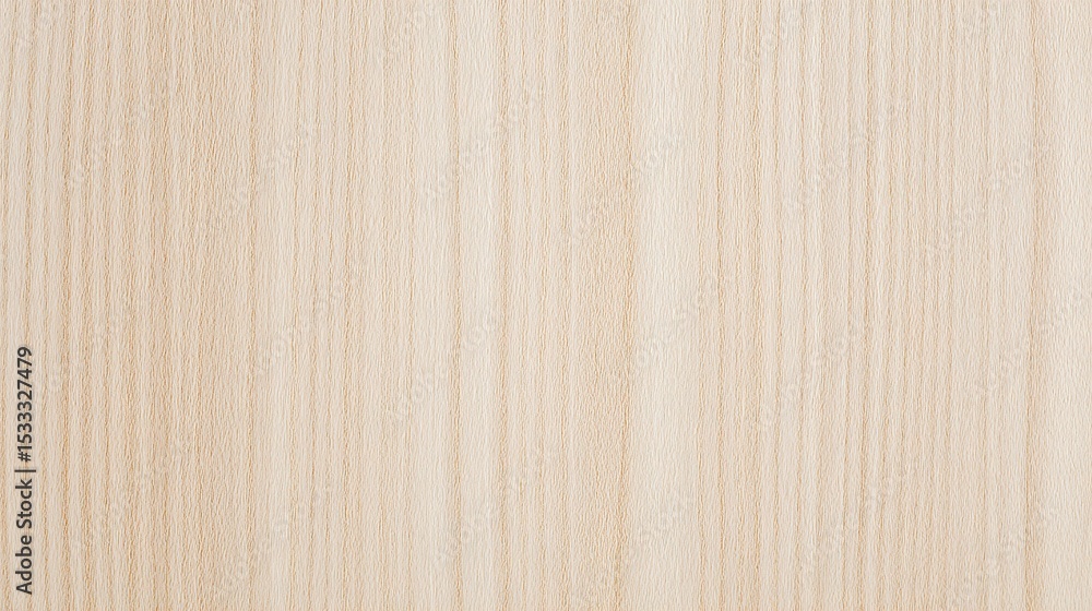 Naklejka premium Beige light wood background texture for product presentation, flat lay, top view, high - resolution, soft color, warm white balance, frontal lighting. Product display and photography setup concepts.
