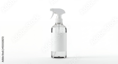 Clear glass spray bottle mockup