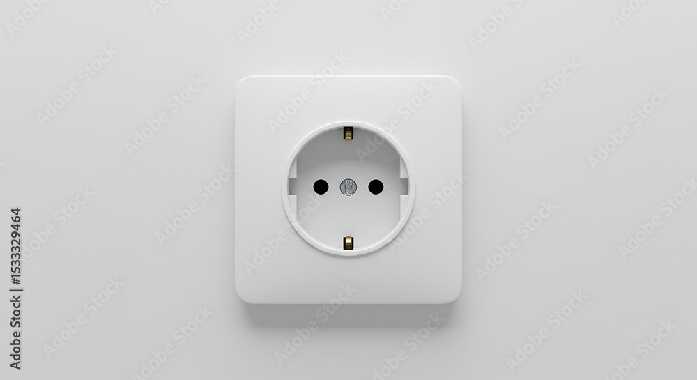 White electrical outlet on white background White electrical outlet on white background