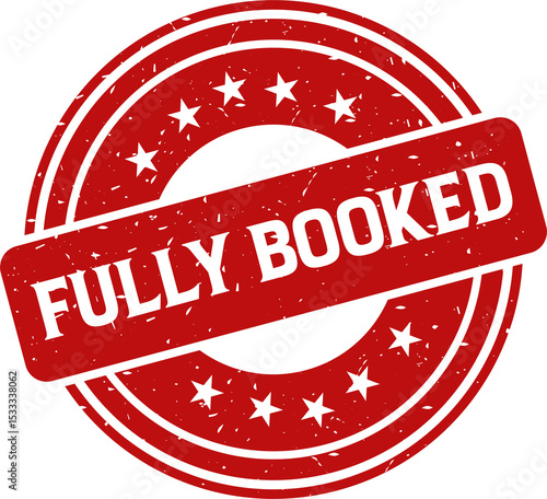 Fully booked red stamp, Stamp round style