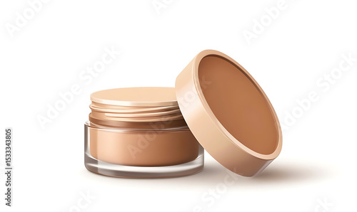 Illustrations of cosmetic products and teenage models in various makeup scenarios, isolated on white background for commercial beauty and skincare concepts.