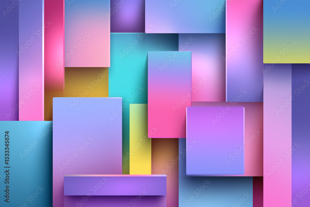 Obraz premium Abstract Pastel Geometric Shape Background with Gradient Color Palette