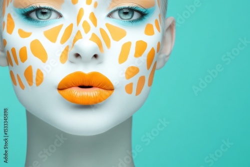 Surreal hybrid portrait blending human features with giraffe elements creating a striking visual experience in high detail