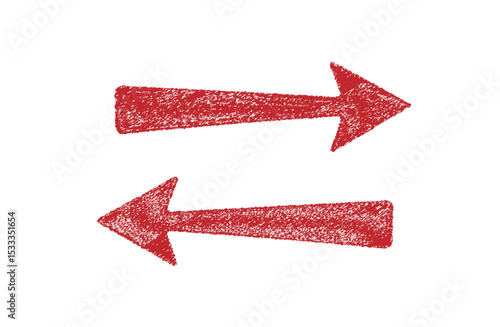 手描き風クレヨンテクスチャの左右矢印アイコンセット