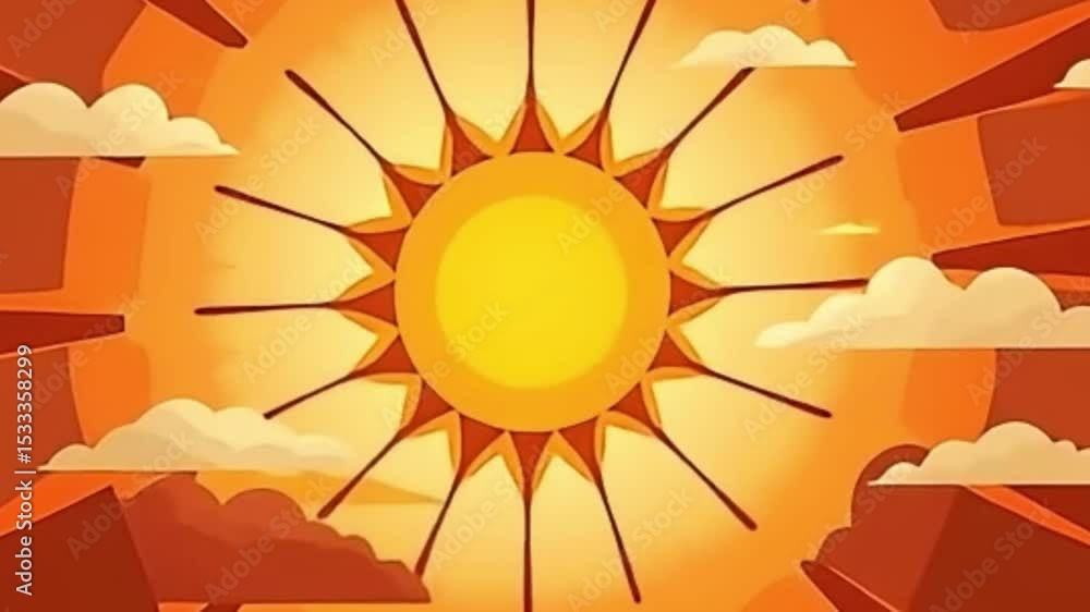 Sun Anim@tion Jph retro sun loop, modular sun animation, vector sun pattern, retro ...