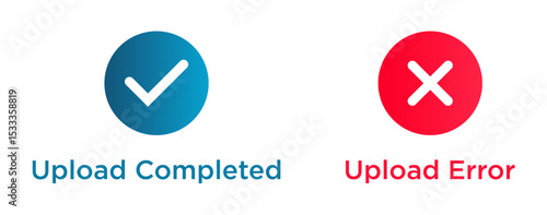upload error and upload completed web ui design