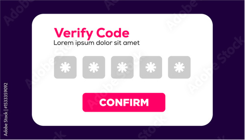 verification and authentication page web UI design template