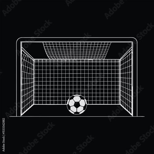 A soccer ball rests in the goal net, symbolizing the culmination of a competitive football match