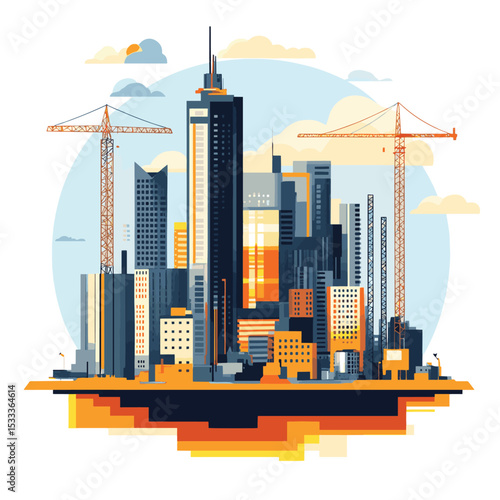 Building the future concept - Vector, vector style simple color