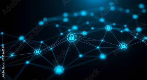 Secure Network Data Protection and Cyber Security Abstract Illustration