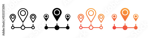 Timeline Multiple Style Icon Set Vector 