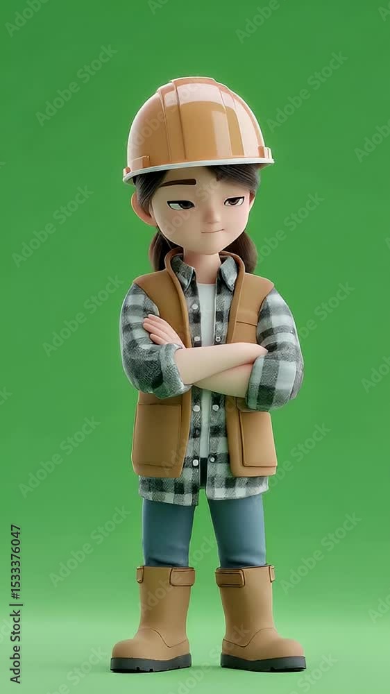 Cartoon female character in work outfit Cartoon female character in work outfit