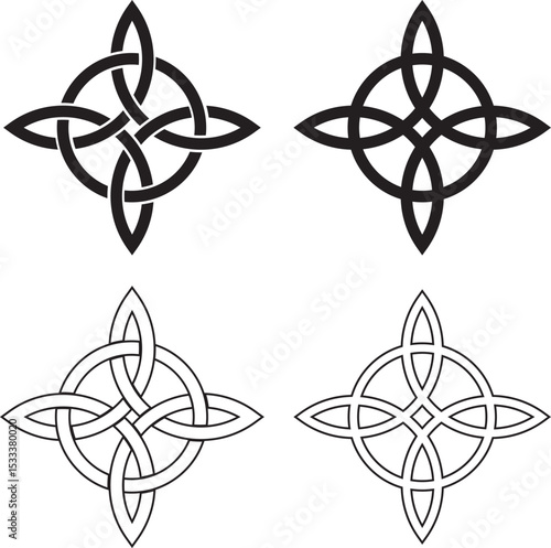 Witches Knot charm symbol witchcraft vector illustration.