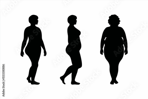 A 3 fat girls silhouettes 