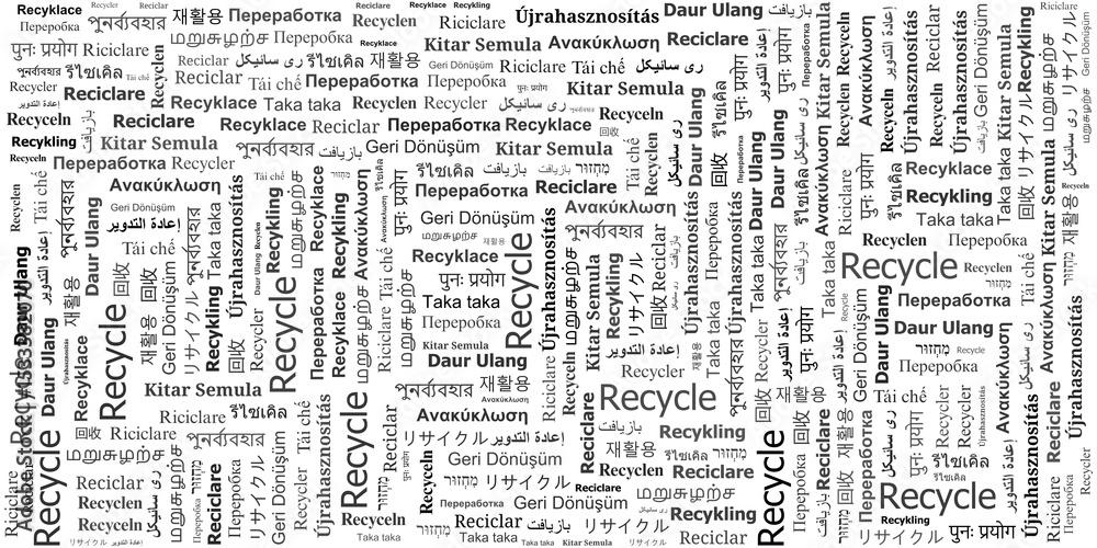 Obraz premium Recycle Word Cloud Pattern