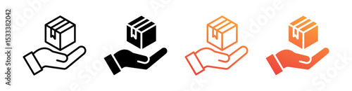 Delivery Multiple Style Icon Set Vector 