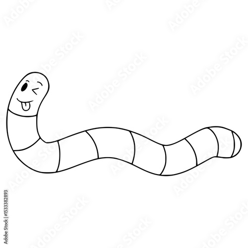 worm illustration hand drawn outline vector