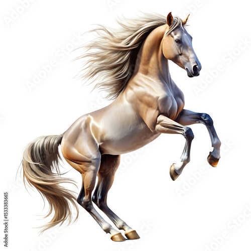 Running horse isolated on white