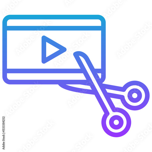 video editor line gradient icon