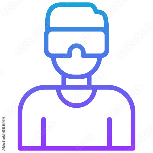 ar/vr creator line gradient icon