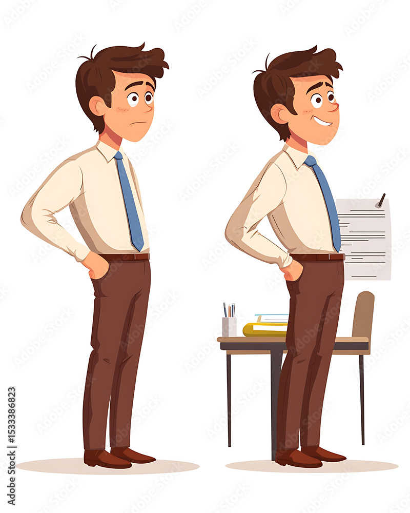 Obraz premium A comprehensive visual concept of office syndrome symptoms.