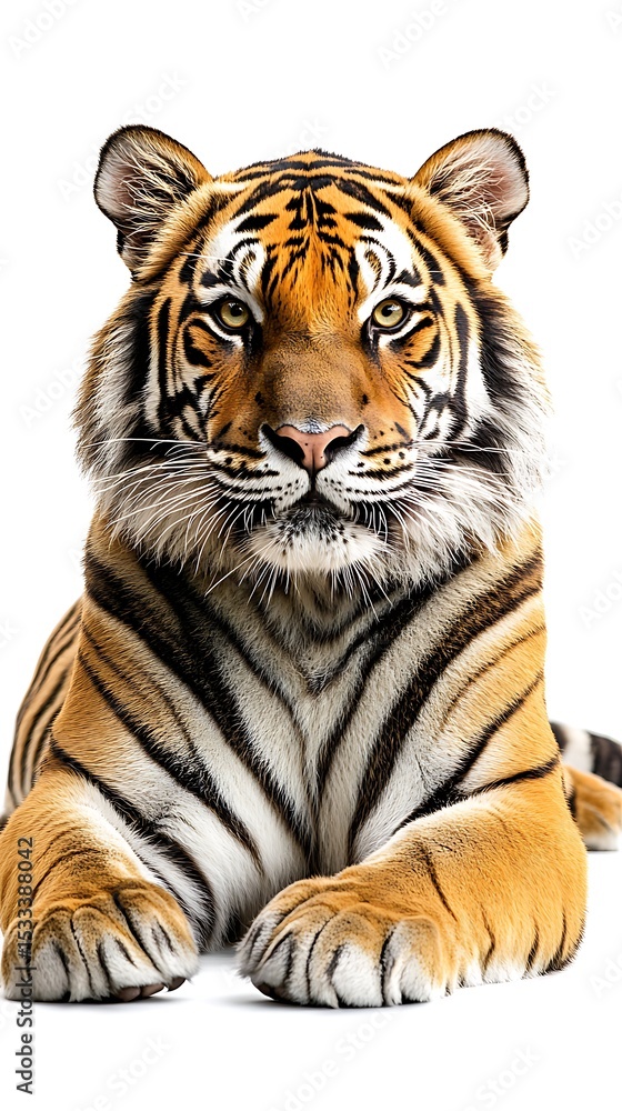 Obraz premium Siberian tiger isolated on white background