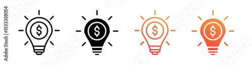 Idea Multiple Style Icon Set Vector 