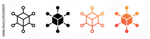 Digital Multiple Style Icon Set Vector 