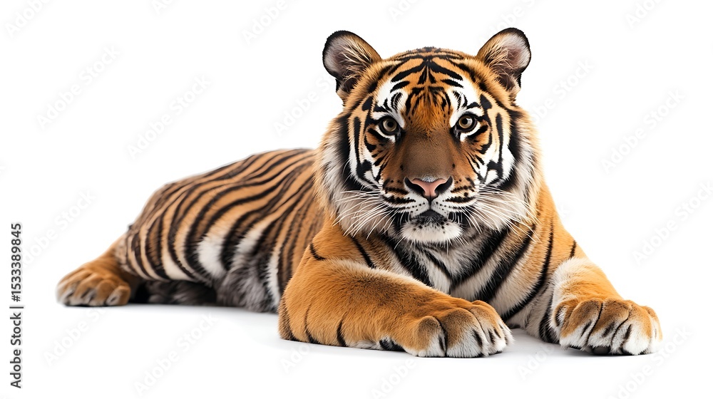 Fototapeta premium Siberian tiger isolated on white background