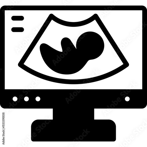 ultrasound scan icon illustration design with solid