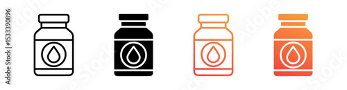 Lubrication Multiple Style Icon Set Vector 