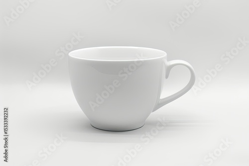 High Detail Picture of White Cup Isolated on White Surface