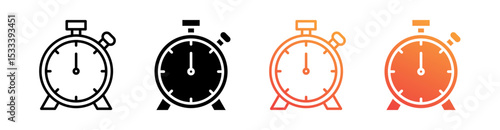 Time Multiple Style Icon Set Vector 