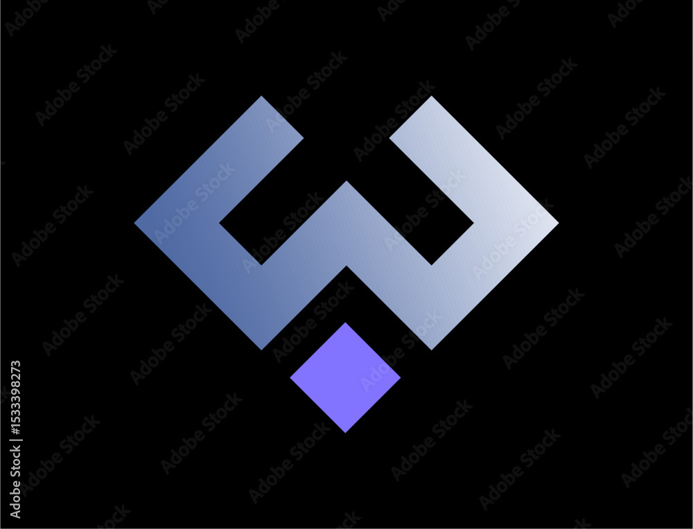 Fototapeta premium Abstract logo design letter w
