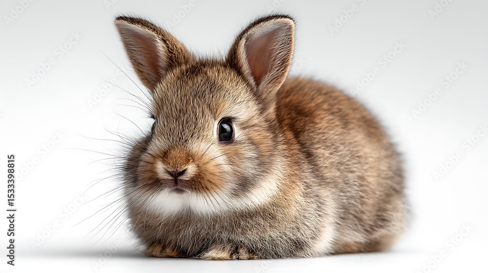Obraz premium Brown rabbit on white backdrop