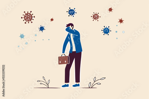 Coronavirus COVID-19 prevention cough elbow, cover your mouth and nose with forearm or elbow when sneeze or cough, man with Coronavirus flu cover his mouth with forearm while sneezing or coughing.