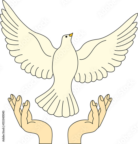 International day of peace illustration. White dove, globe, peace day vector isolated.