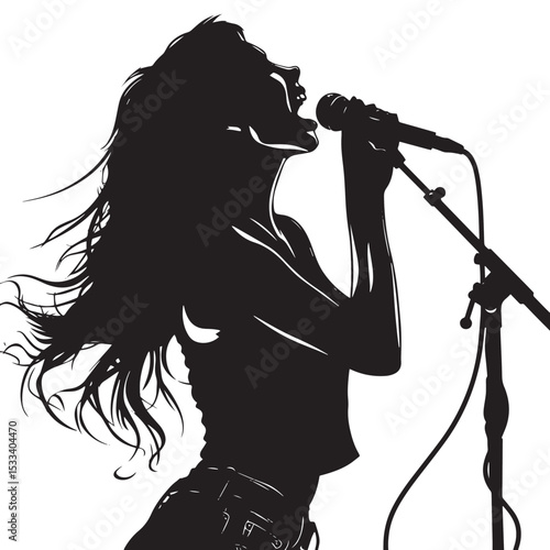 Female singer silhouette