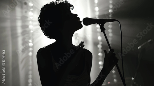Female singer silhouette