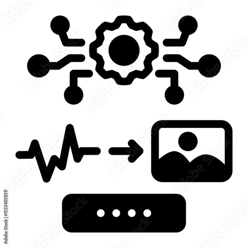 AI Sampler Glyph Icon vector design and illustration template