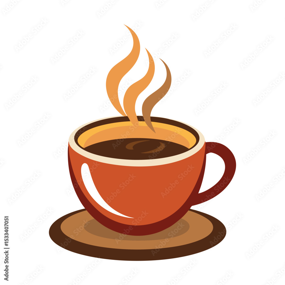 Fototapeta premium Hot coffee cup icon illustration design