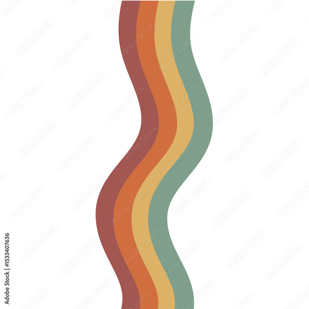 Abstract rainbow groovy Wavy Lines in Retro style. Vector illustration Abstract rainbow groovy Wavy Lines in Retro style. Vector illustration