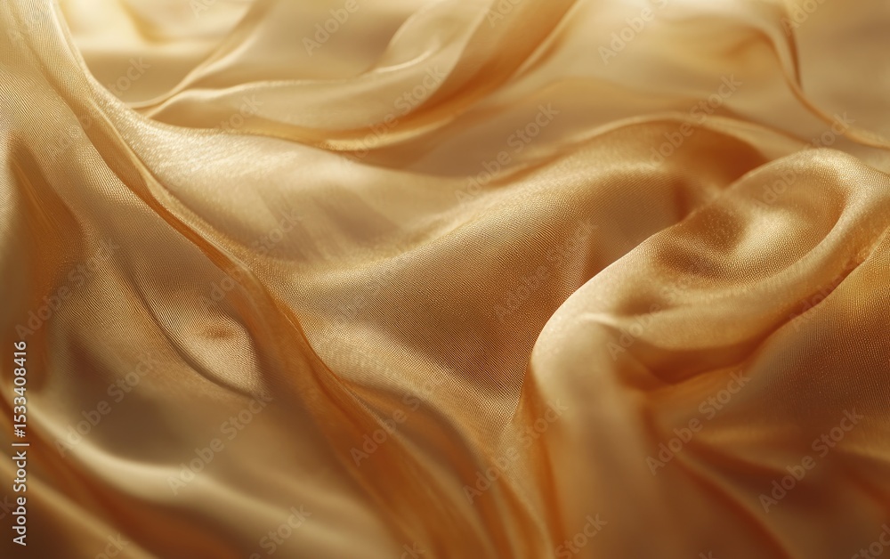 Fototapeta premium A shiny golden background with a flowing fabric effect, perfect for creating luxurious and elegant visuals.
