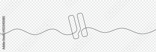 Pause stop icon in continuous line drawing style. Line art of pause button. Vector illustration. Abstract background . EPS 10 .