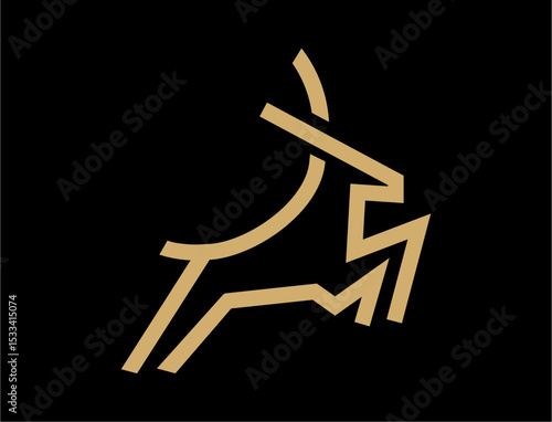 deer animal logo line abstract