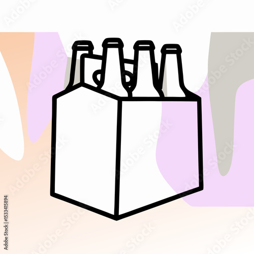 Six Pack Beer Bottles in Cardboard Carrier