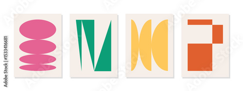 A modern minimalist wall art design with abstract shapes in soft tones. Perfect for digital prints, covers, cards, and decorative wall pieces.