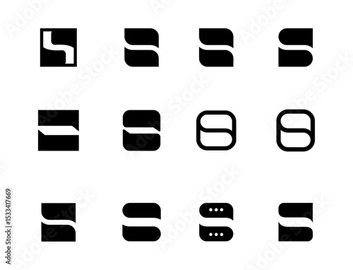 Set of logo S minimalist design