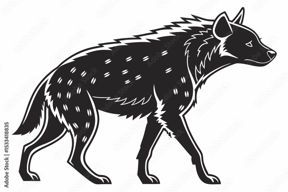 Fototapeta premium hyena sihouette black vector